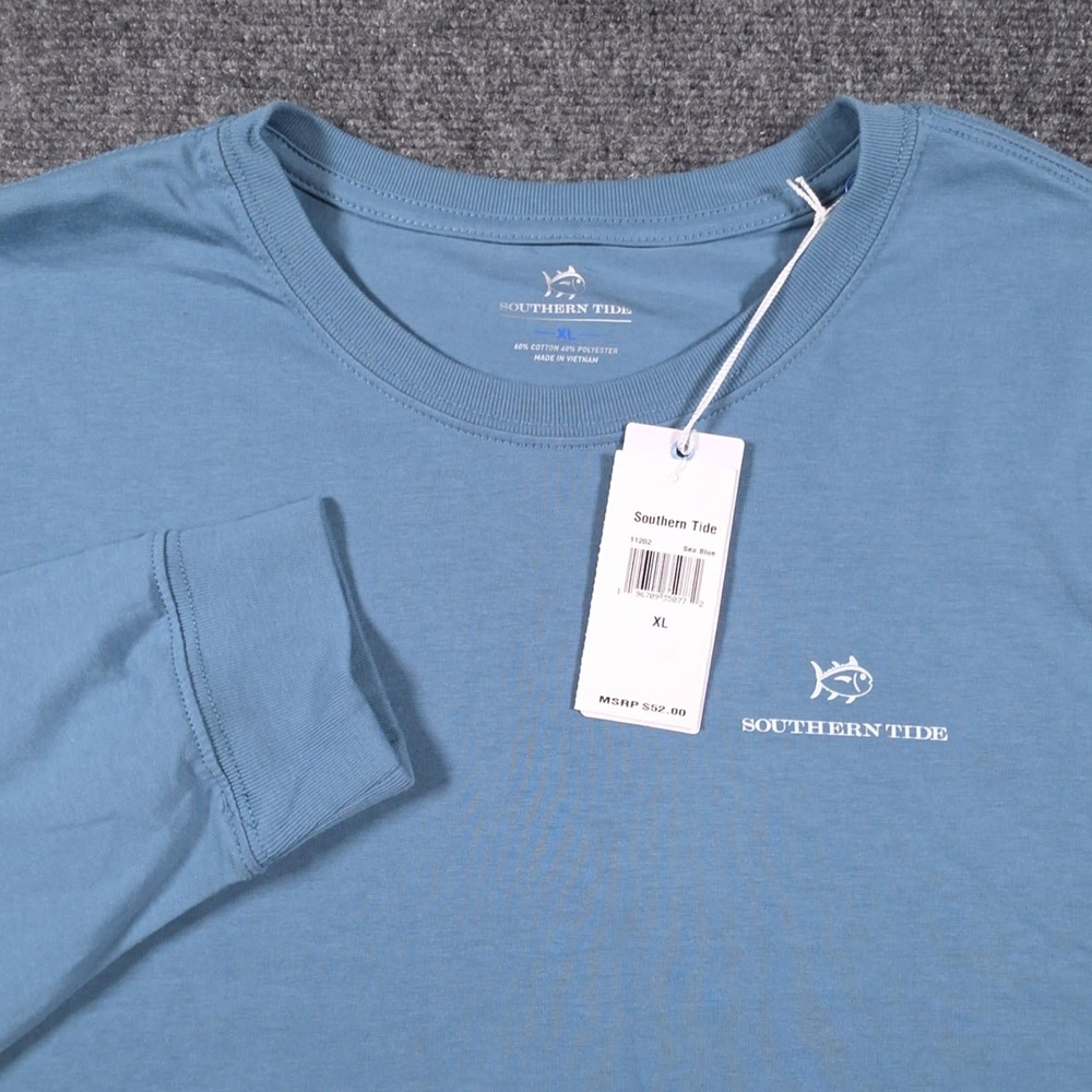 NWT Southern Tide Holidays by the Sea Long Sleeve Tee Mens XL Christmas Boat